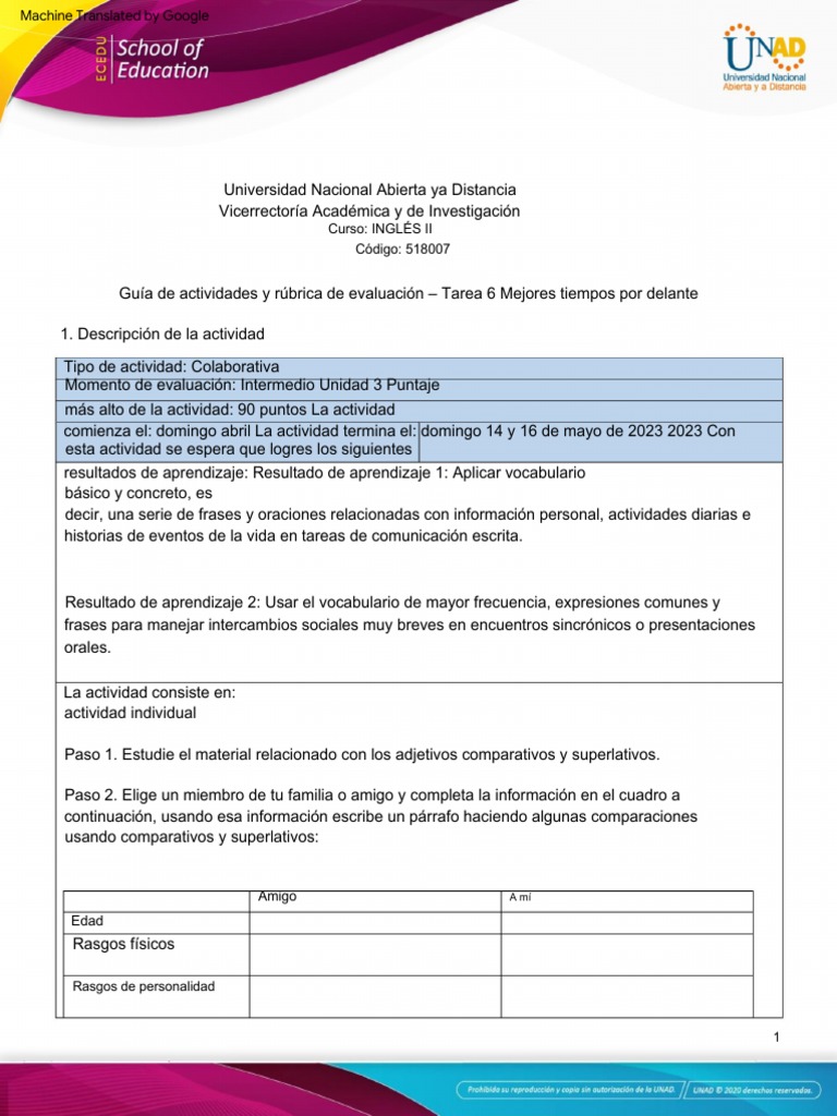 Activity Guide and Evaluation Rubric Unit 3 - Task 6 - Better Times ...