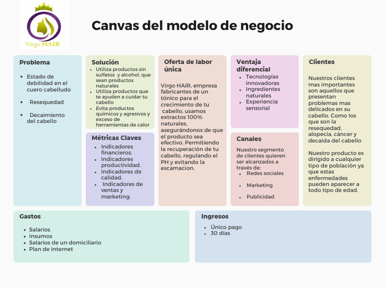 Canvas de Modelo de Negocio Tabla para Estrategia Planeación Negocio ...