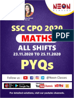 SSC Cpo 2020 Maths All 6 Sets 300 Pyq