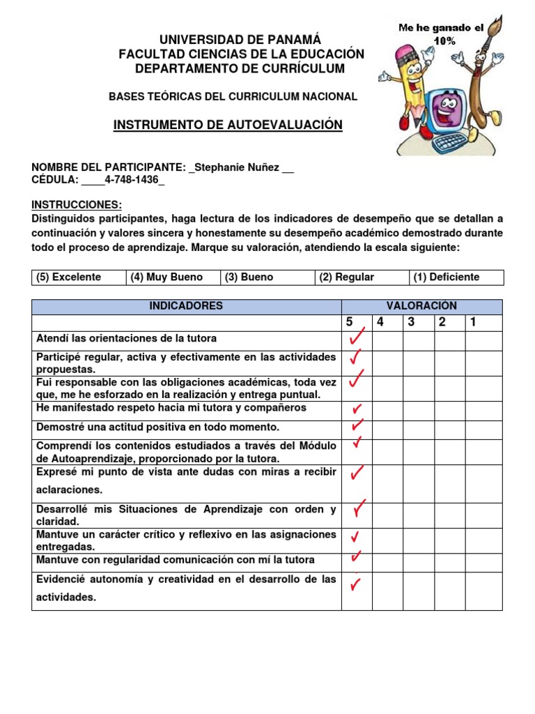 Instrumento de Autoevaluación Académica | PDF | Crecimiento personal y ...