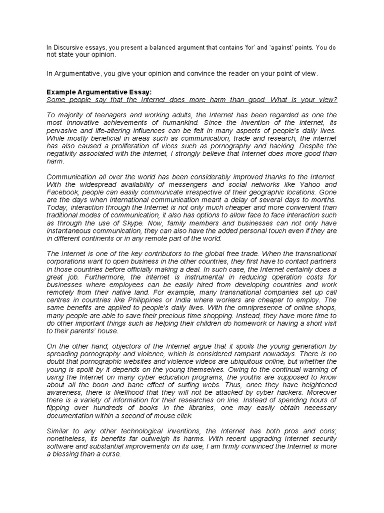 Argumentative Example PDF Essays