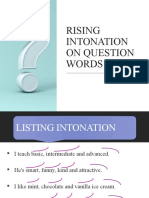 Rising Intonation On Question Words