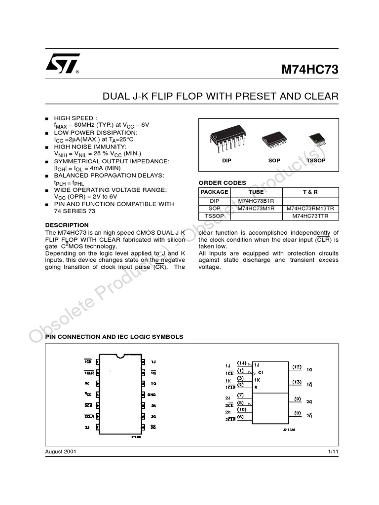 Flip Flop JK 7473 | PDF | Logic Gate | Electronic Design