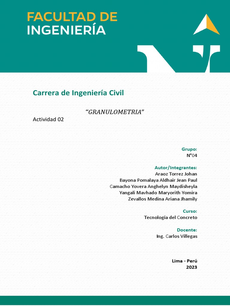 Analisis Granulometrico Arena y Piedra PDF