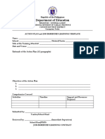 ACTION PLAN and JOB EMBEDDED LEARNING TEMPLATE