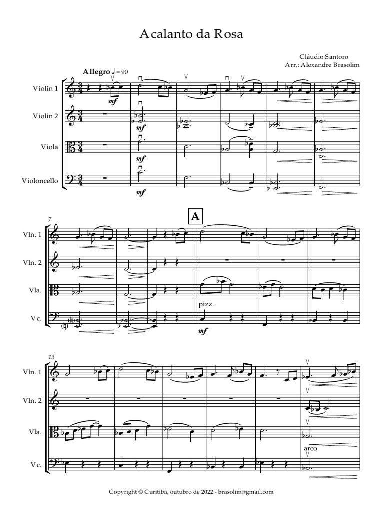Acalanto Da Rosa - Full Score | PDF