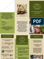 Folleto Tríptico Proyecto Alimentación Sostenible Fotográfico Verde