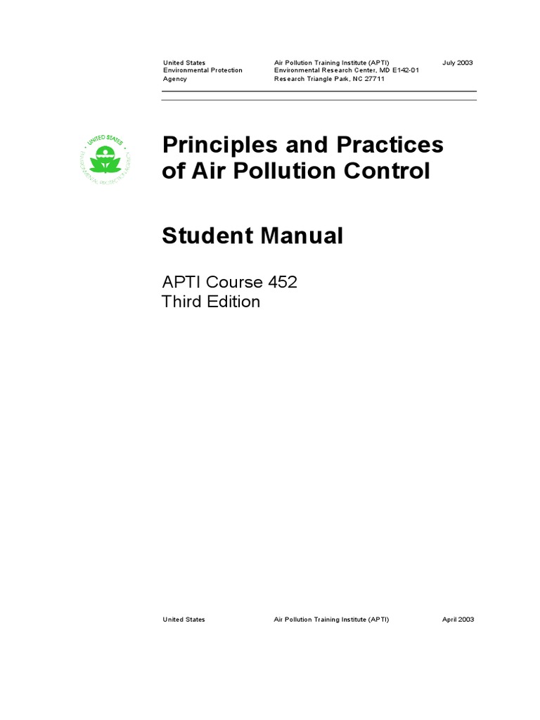 Usepa 2003 principles practices of air poll control p 1 2 7