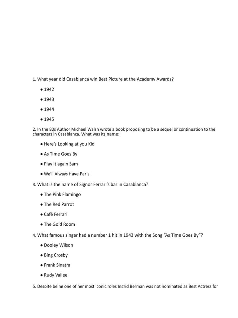 Casablanca Quiz.docx PDF