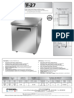 Especificaciones T - Cnicas Freezer o Congelador y Mesa de Trabajo Fogel MTF-27