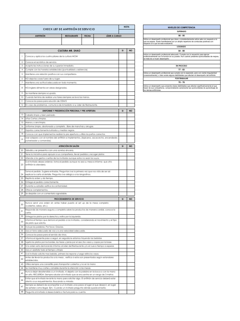 Check list de rea mr shao pdf alimentos productos cosm ticos