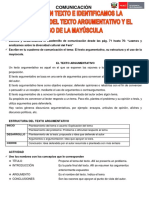 Leemos y Analizamos Sobre La Diversidad Cultural Del Perú e Identificando La Estructura Del Texto Argumentativo y La Mayúscula 5° Grado