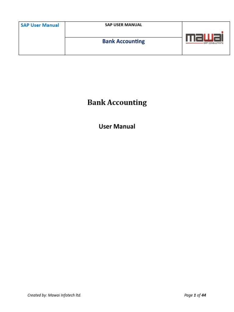 Bank Accounting User Manual | PDF | Computers