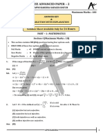 Answer Key & Solution Explanation, JEE Advanced Paper - 2 Safalta