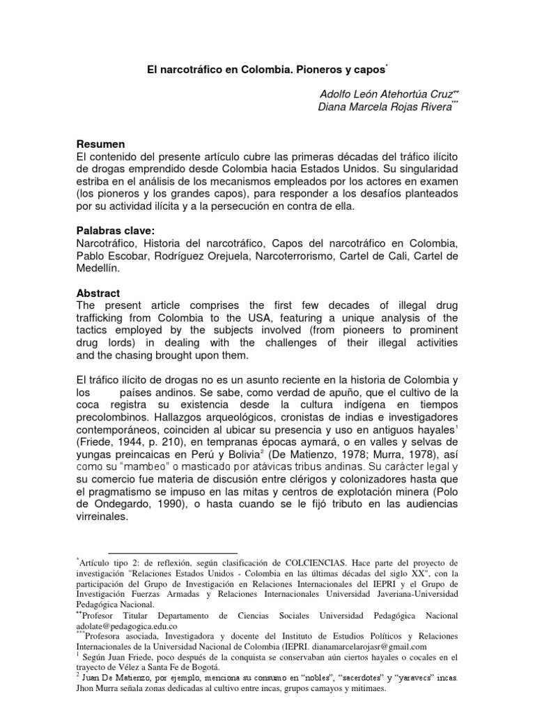 Historia del Narcotráfico en Colombia | PDF | guerra de Vietnam | Colombia