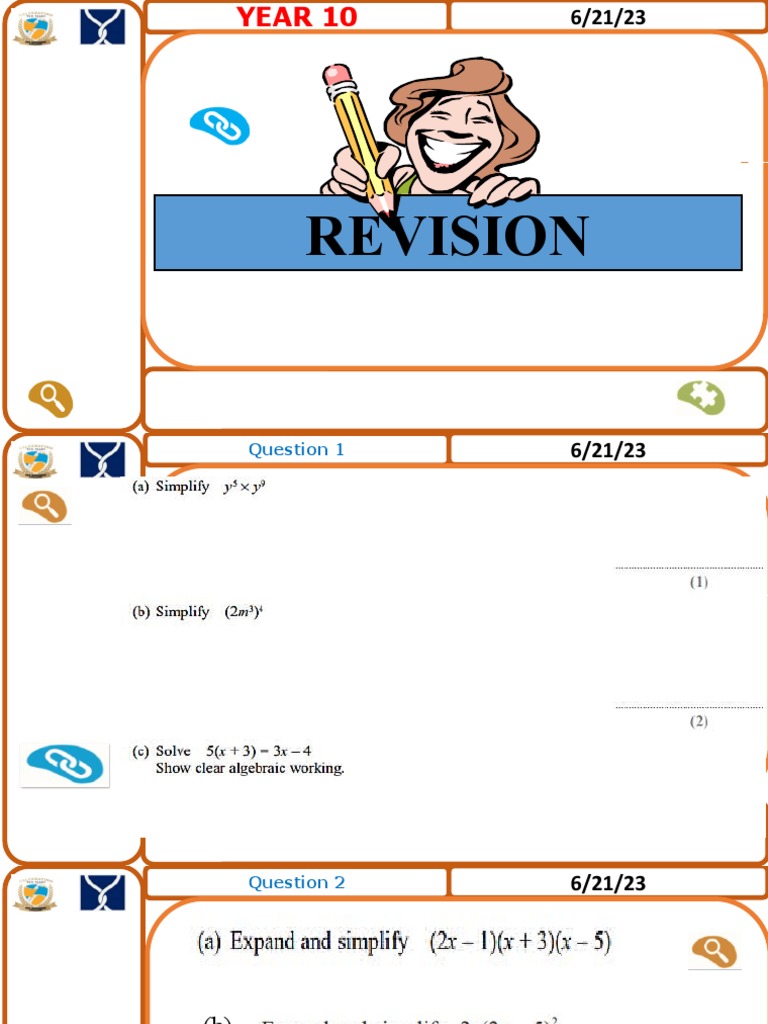 Revision Questions For Yr 10 | PDF