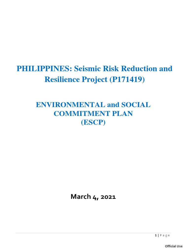Seismic Risk Reduction and Resilience Project | PDF | Risk | Emergency ...
