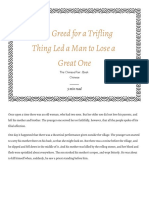 How Greed For A Trifling Thing Led A Man To Lose A Great One PDF