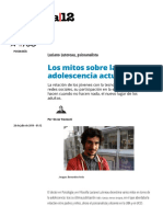 12-Los Mitos Sobre La Adolescencia Actual - Luciano Lutereau, Psicoanalista - Página12