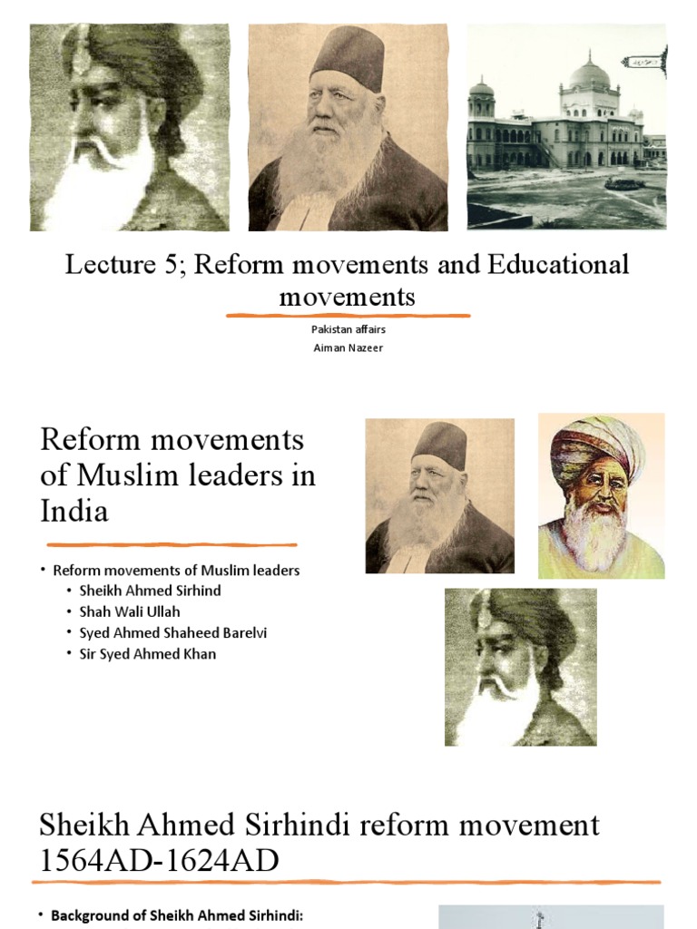 Lecture 5 Reform Movements and Educational Movements PDF Sufism