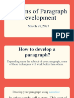 R W March 28 Patterns of Paragraph Development March 282023