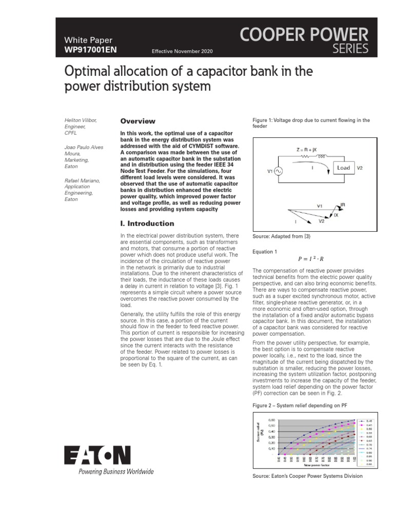 optimalcapacitorbankallocationinpowerdistributionsystemwhite