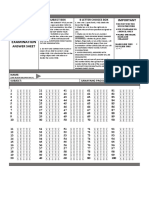 EXAMINATION ANSWER SHEET A