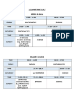 Lessons Timetable Revised