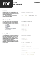 Fundamentals of Python - Python - Hello World Cheatsheet - Codecademy