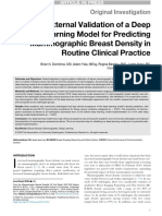 External Validation of A Deep Learning Model For Predicting Mammographic Breast Density in Routine Clinical Practice