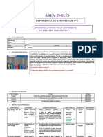 3º EXPERIENCIA DE APRENDIZAJE - EXP. 01 - Inglés