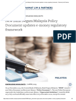 New Bank Negara Malaysia Policy Document Updates E-Money Regulatory Framework - Rahmat Lim & Partners