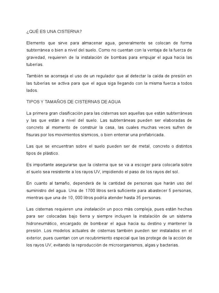 INVESTIGACIÓN DE TAMBOS ELEVADOS Y TAMBOS CISTERNA PDF Agua