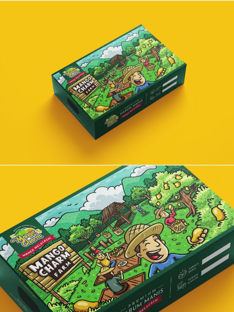 Mangocharm Fruit Packaging Box Design With Doodles | PDF