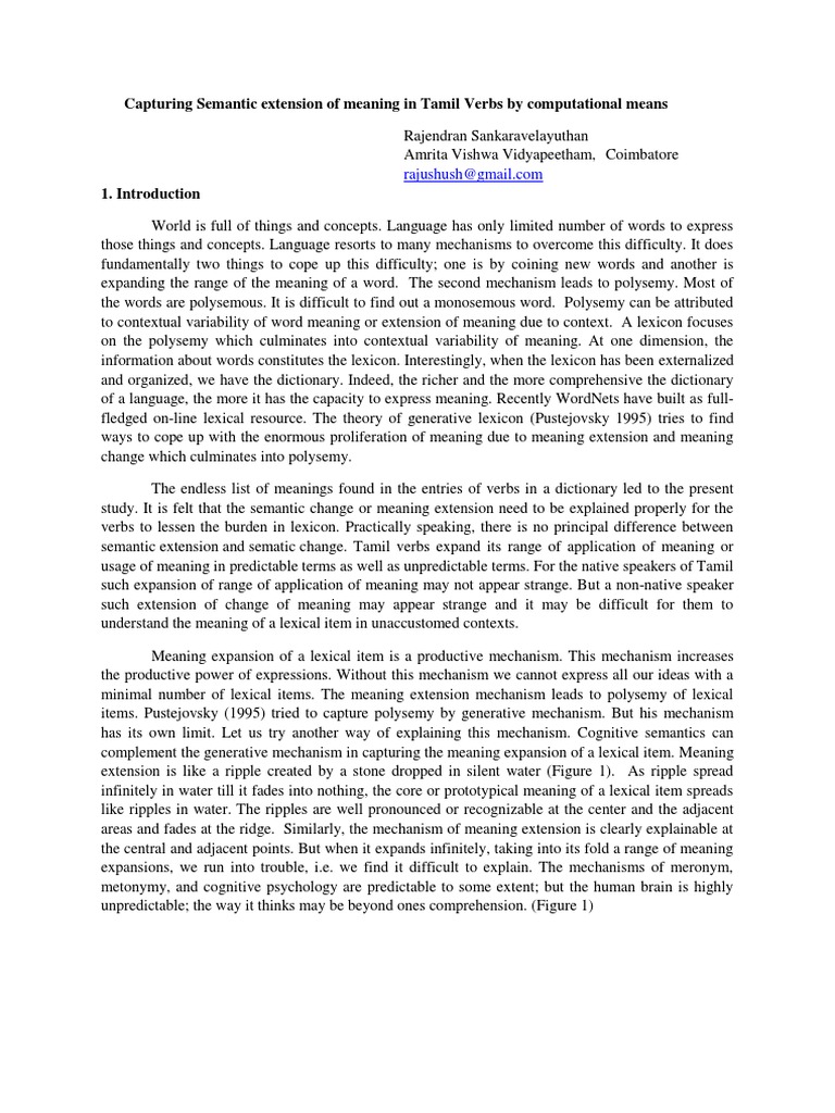 Capturing Semantic Extension of Meaning PDF Lexicon Word