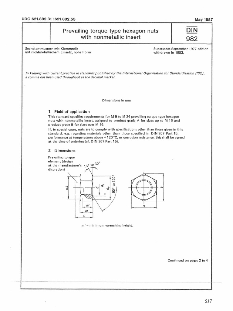 Din 982-1987 | PDF