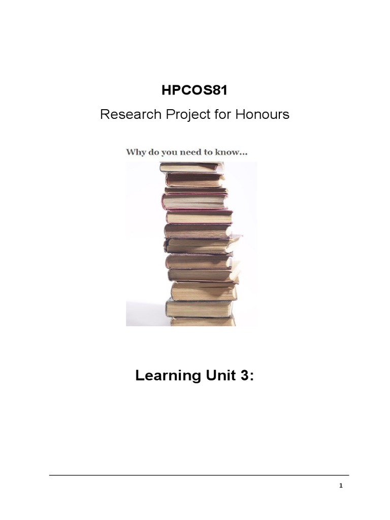 HPCOS81 - Learning Unit 3 - 2023 | PDF | Methodology | Qualitative Research