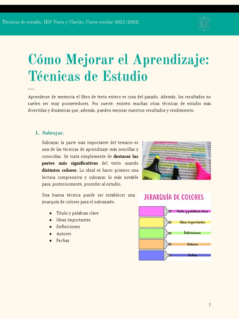 tecnicas-de-estudio | PDF | Aprendizaje | Habilidades de estudio
