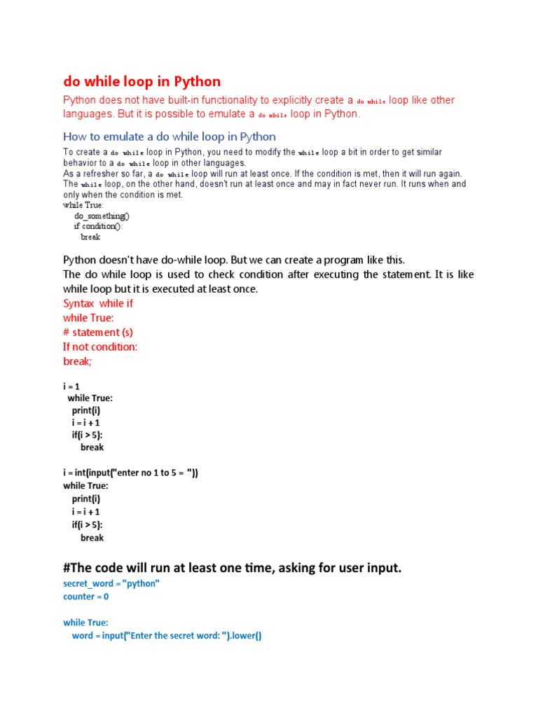 While loop match case in python pdf control flow computer