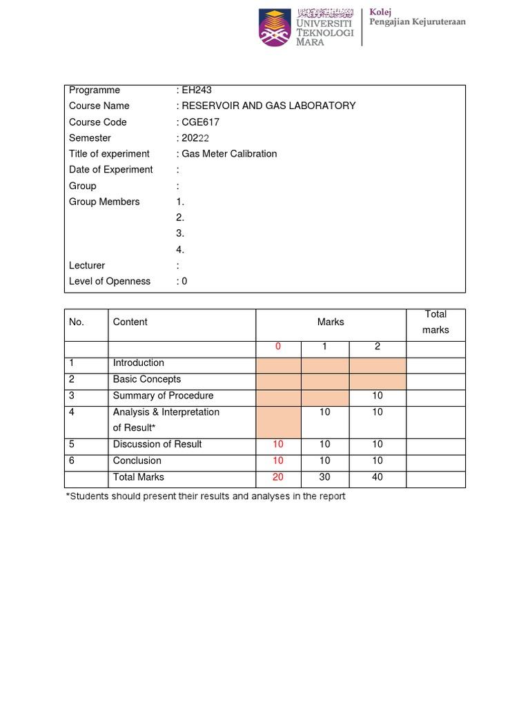 Level 0_CGE617_Gas Meter Calibration PDF Experiment Valve