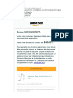 Livraison Prévue Aujourd'Hui Un Code de Sécurité Unique Est Requis Pour Votre Livraison Amazon