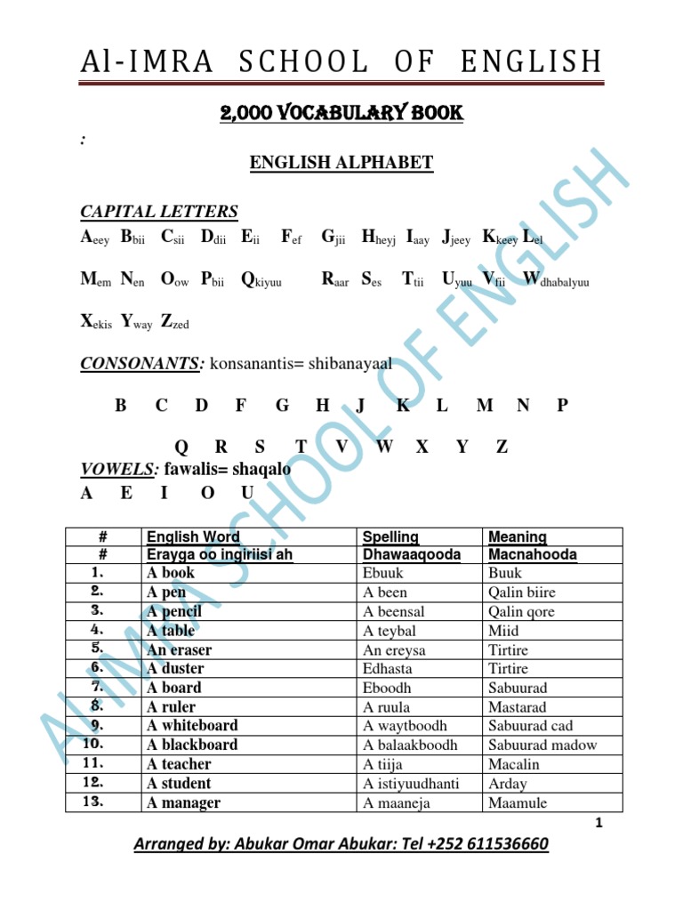 2,000 English Vocabulary Book PDF