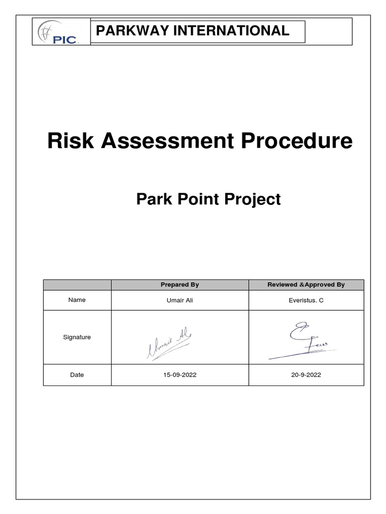 RISK ASSESSMENT PROCEDURE TEMPLATE visual data 3