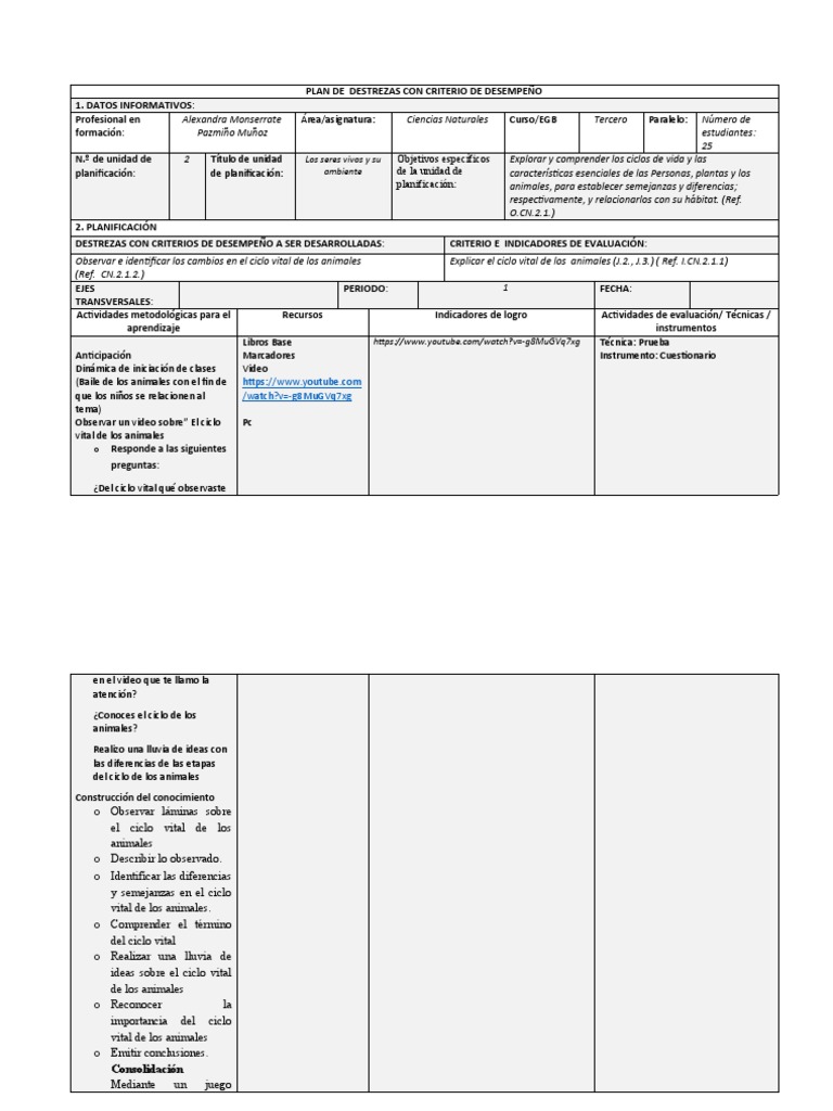 Planificacion de Ciencias Naturales | PDF | Planificación | Evaluación