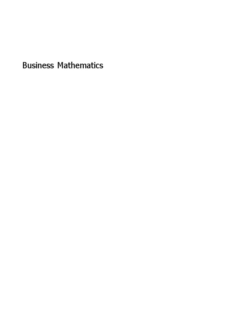 Business Mathematics Overview | PDF | Gross Margin | Cost Of Goods Sold