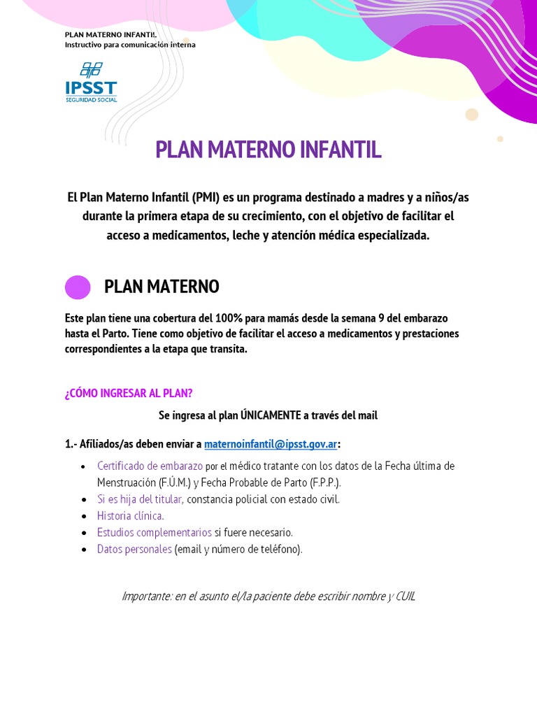 Plan Materno Instructivo 2021 | PDF