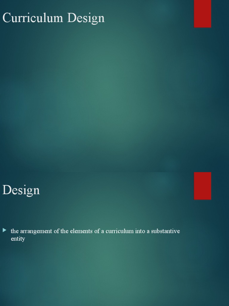 Curriculum design pdf curriculum learning