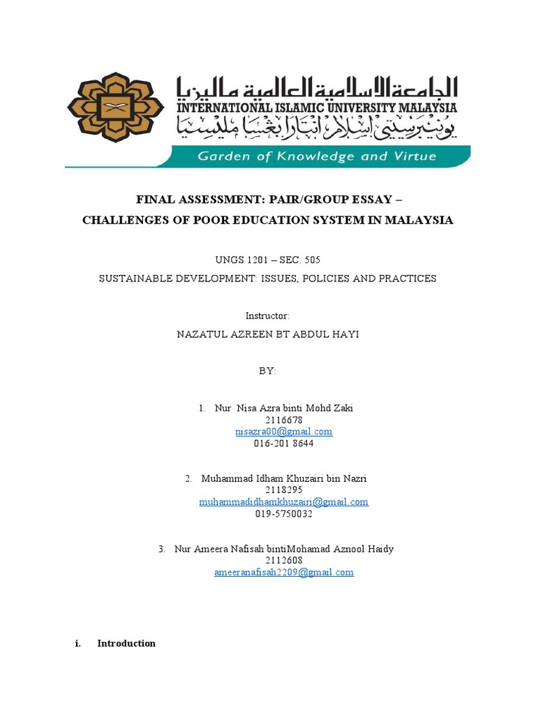 Poor Education System in Malaysia PDF Cost Of Living Loans