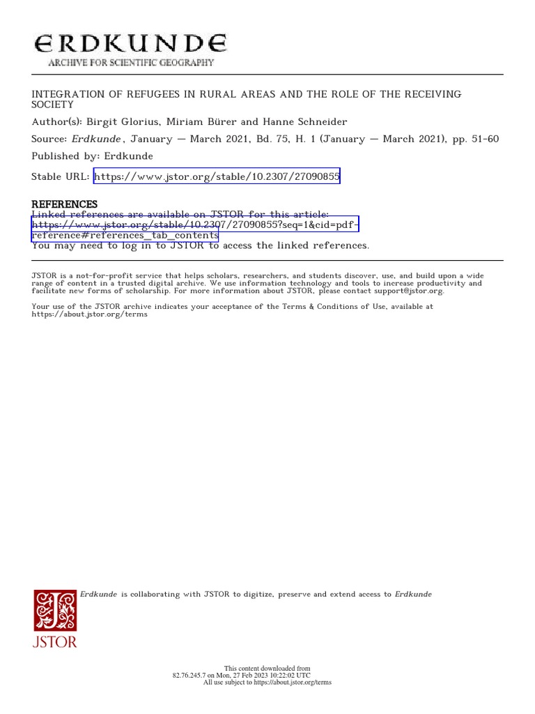 Refugee Integration in Rural Areas | PDF | Social Capital | Immigration