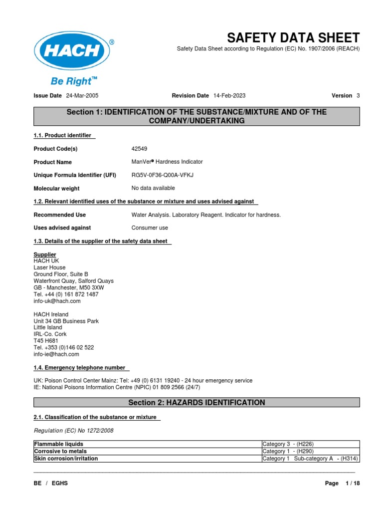 Manver Hardness Indicator | PDF | Toxicity | Waste